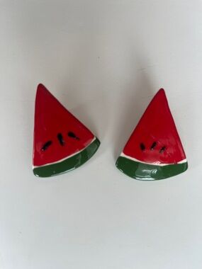 Vintage ceramic watermelon earrings
